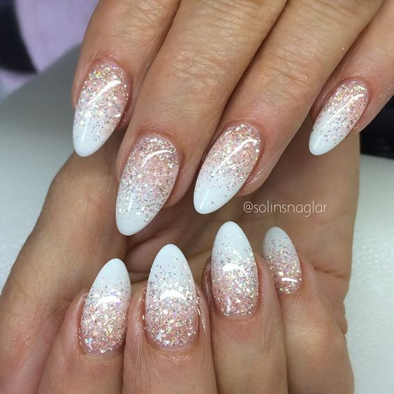 French Ombre Nails With Glitter
 Be Fun and Fabulous with this Top 50 Glitter Ombre Nails