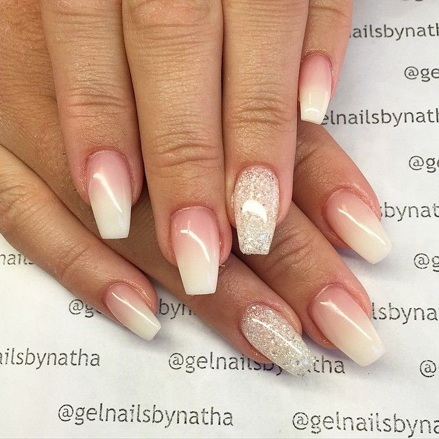 French Ombre Nails With Glitter
 Pin by Emily Werner on Nails