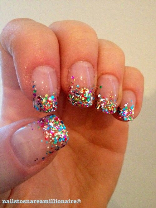 French Tip Nail Designs With Glitter
 40 Most Amazing Glitter French Tip Nail Art Design Idea