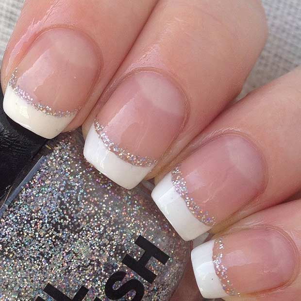 French Tip Nail Designs With Glitter
 50 Latest French Tip Nail Art Design Ideas