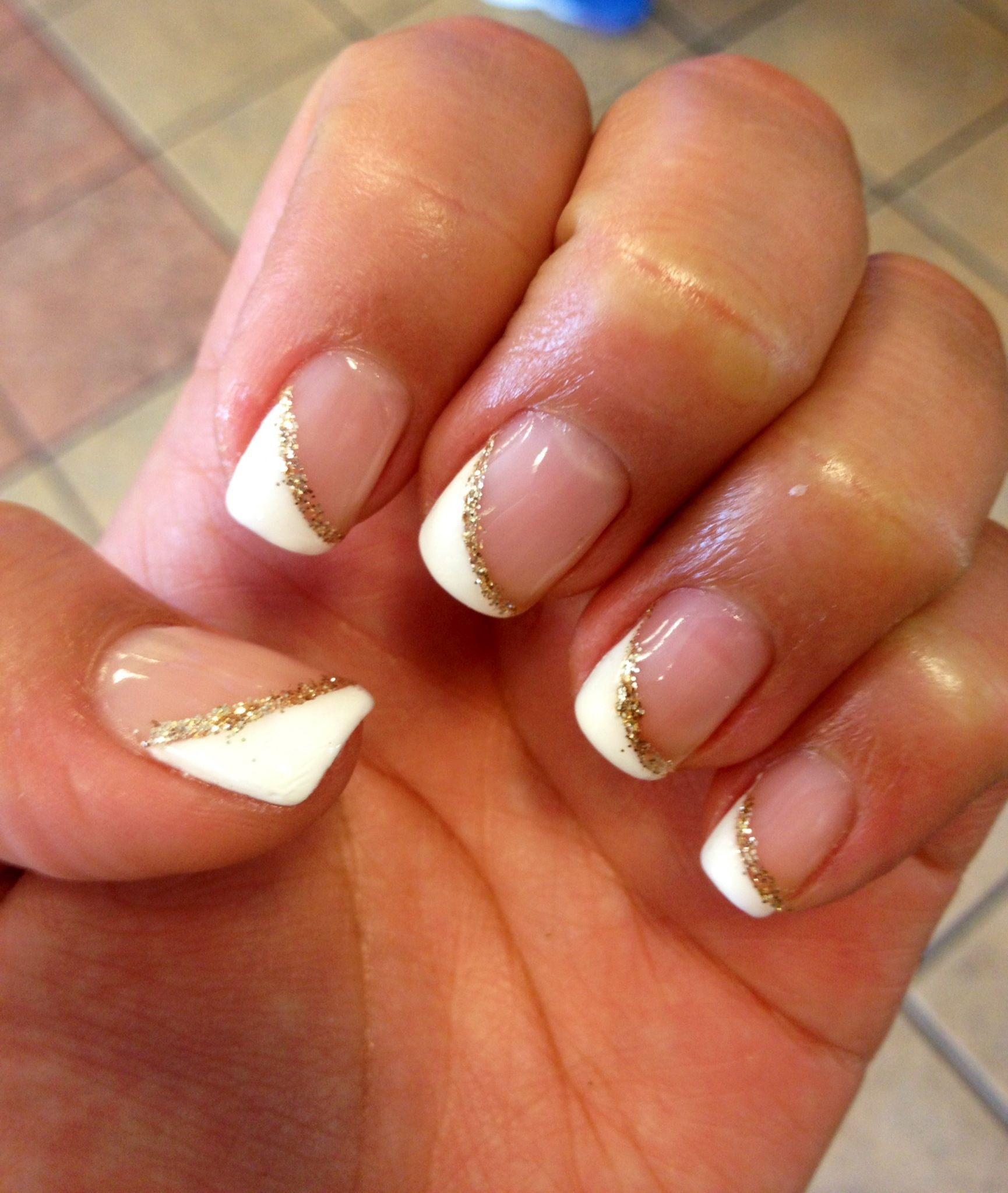 French Tip Wedding Nails
 My beautiful angled french tip Wedding Nails