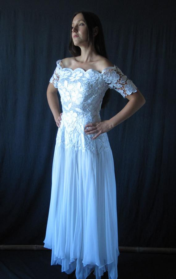 French Wedding Dresses
 Vintage French Wedding dress sateen and guipure