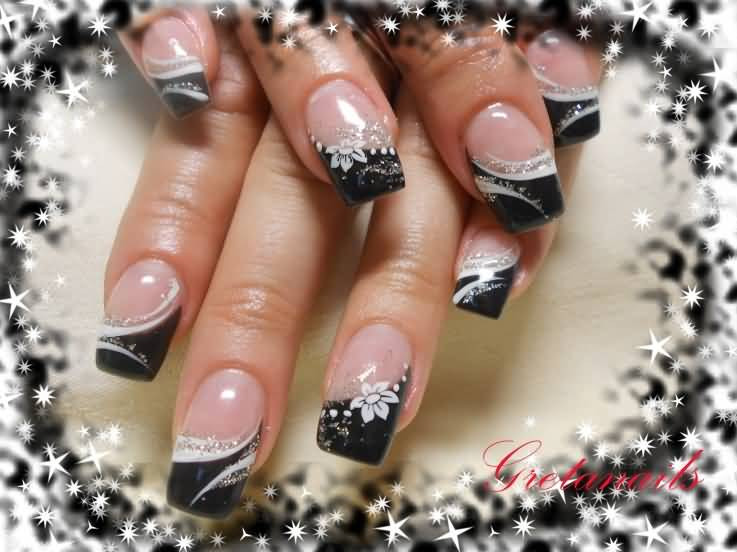 French White Tip Nail Designs
 45 Cool Black French Tip Nail Art Designs For Trendy Girls