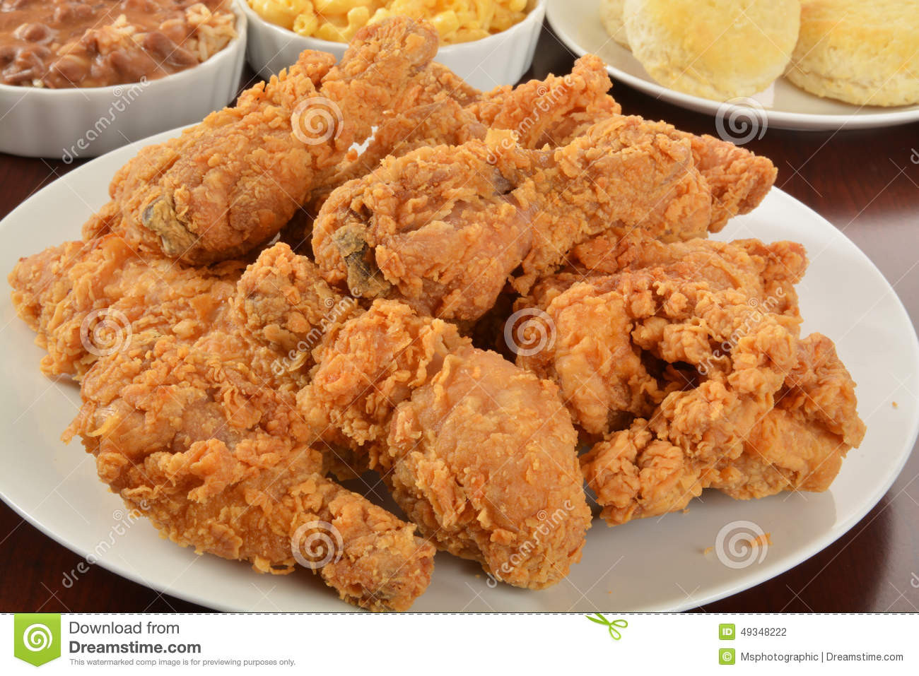 Fried Chicken Side Dishes
 Fried Chicken Stock Image