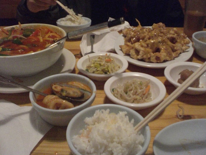 Fried Chicken Side Dishes
 spicy seafood soup fried chicken side dishes and rice