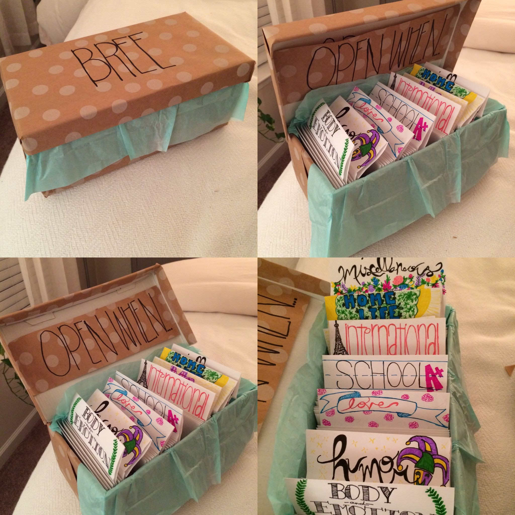 Friend Gifts DIY
 "Open When" Letters for long distance friendship