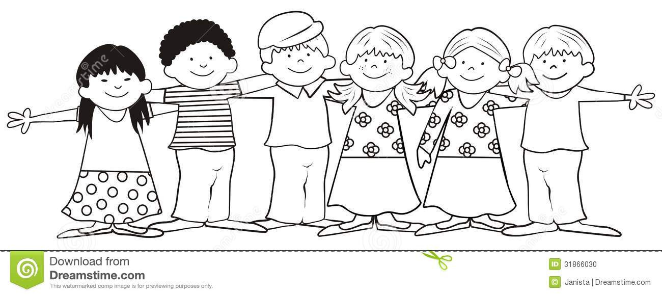 Friendship Coloring Pages For Kids
 Children coloring Book Stock Image