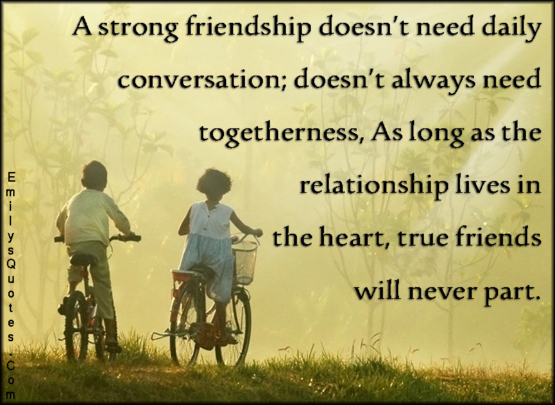 Friendship Relationship Quotes
 A strong friendship doesn’t need daily conversation doesn