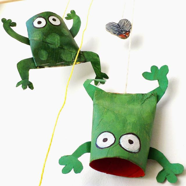 Frog Projects For Preschoolers
 Cute frog game from toilet paper roll and yarn