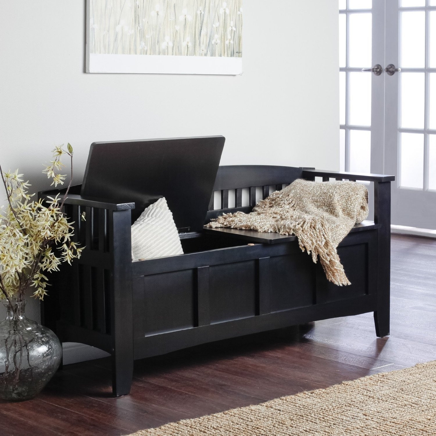 Front Entryway Storage Bench
 Entry Storage Bench With Cushion