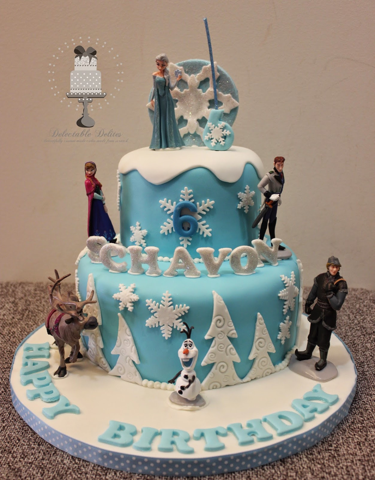Frozen Birthday Cake Decorations
 Delectable Delites Disney Frozen theme cake