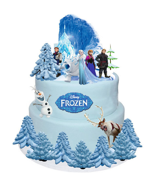 Frozen Birthday Cake Decorations
 DISNEY FROZEN ELSA ANNA OLAF STANDS UP CAKE TOPPERS WAFER CARD EDIBLE 31 PIECES
