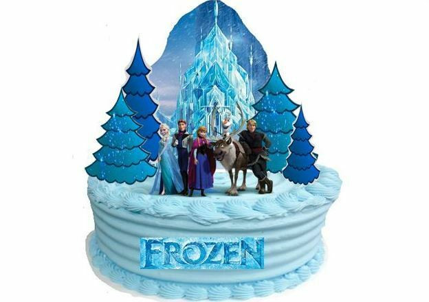 Frozen Birthday Cake Decorations
 EDIBLE DISNEY FROZEN Castle WAFER STANDUP Birthday Party Decoration Cake Toppers