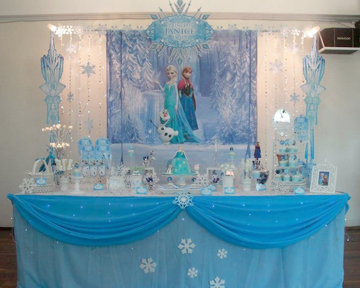 Frozen Birthday Decoration
 Kara s Party Ideas Disney s Frozen Themed Birthday Party