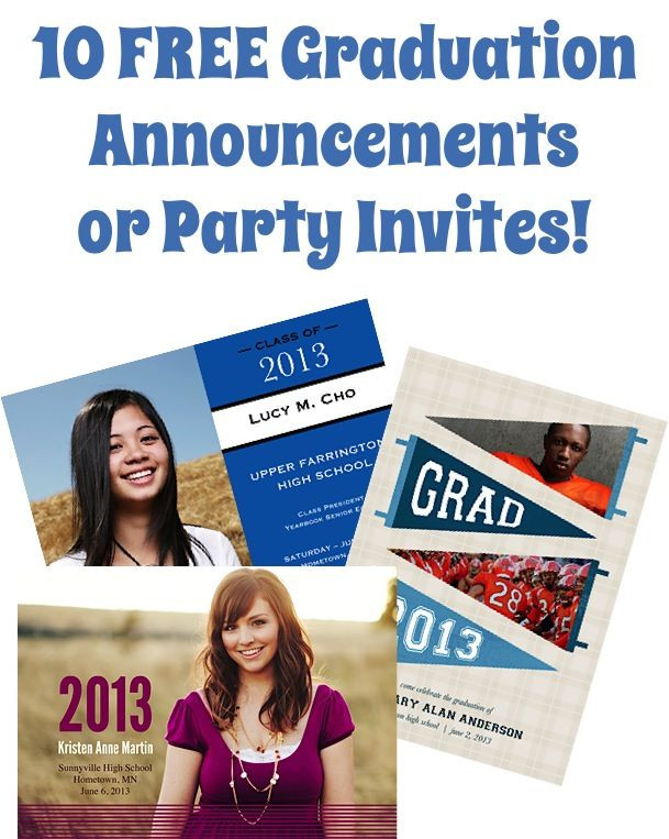 Frugal Graduation Party Ideas
 10 FREE Graduation Announcements or Party Invites just