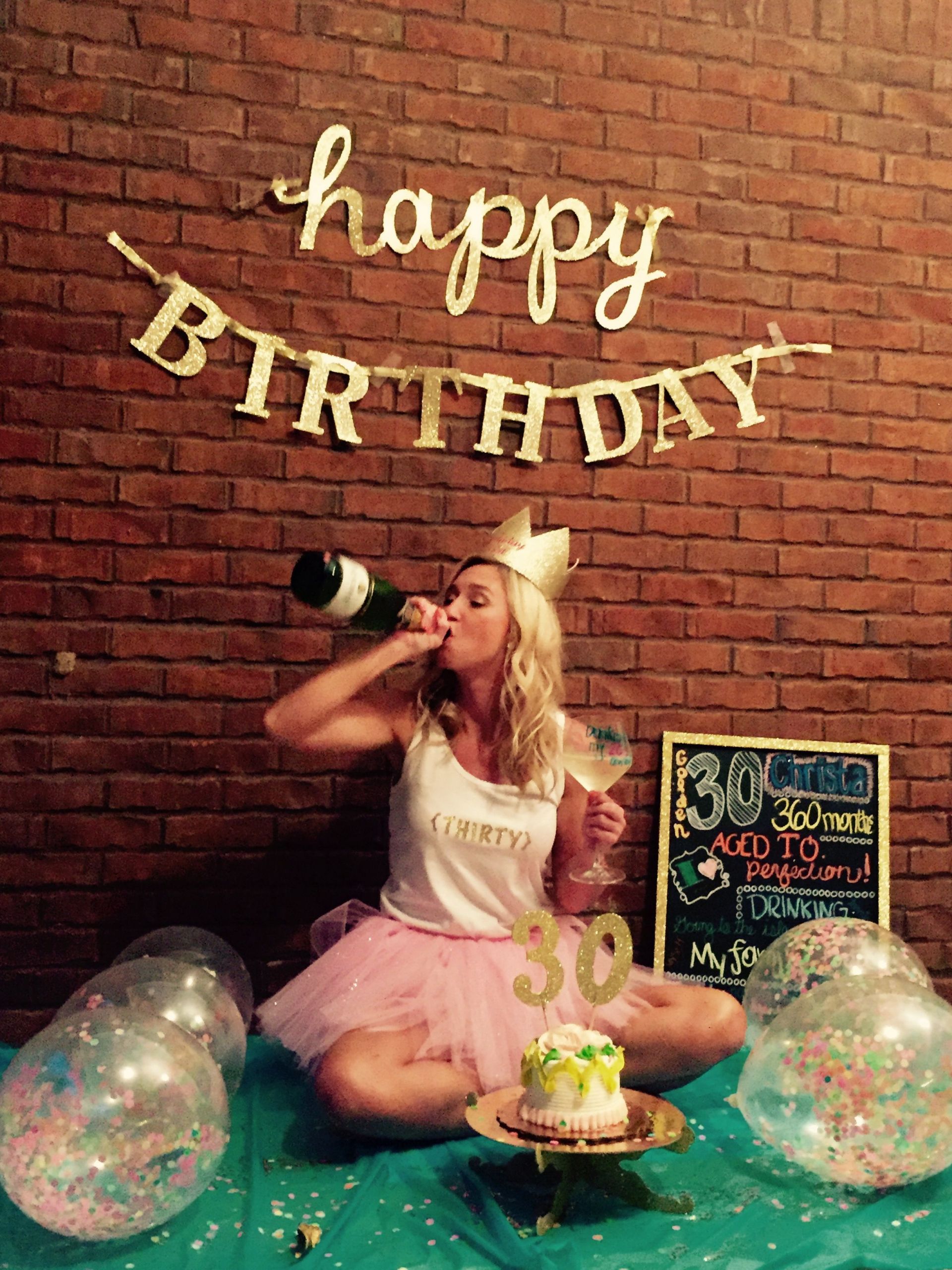 Fun Adult Birthday Party Ideas
 30th Birthday smash cake and booze photo shoot Drinking