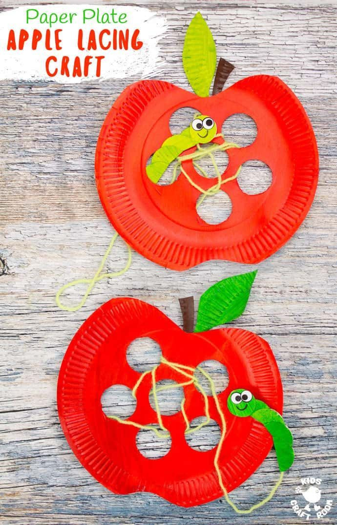 Fun Art Projects For Preschoolers
 Paper Plate Apple Lacing Craft