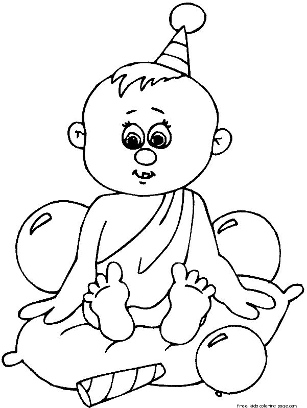 Fun Coloring Pages For Boys
 Print out Birthday baby boy coloring in sheets for