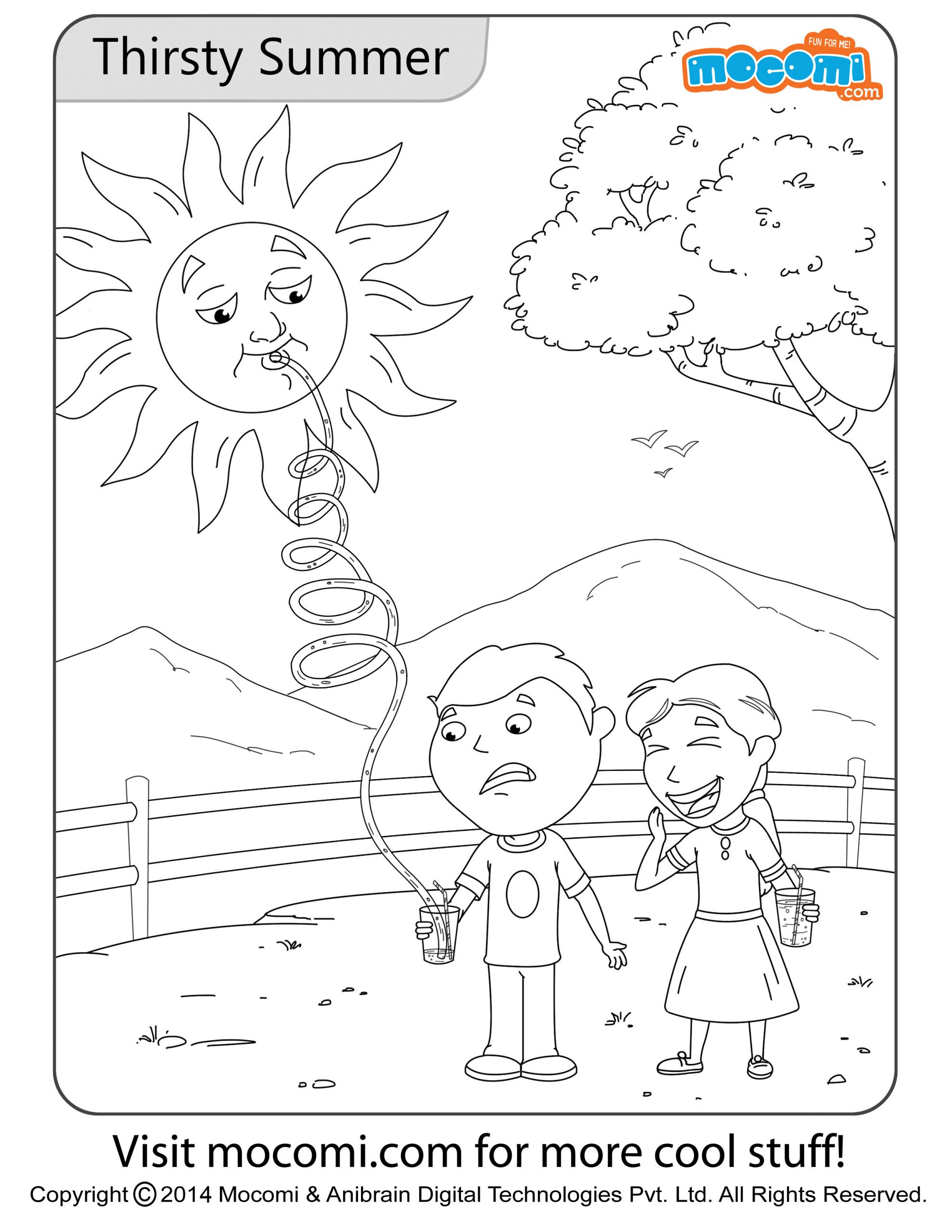 Fun Coloring Sheets For Kids
 Thirsty Summer Colouring Page Jojo Colouring Pages for