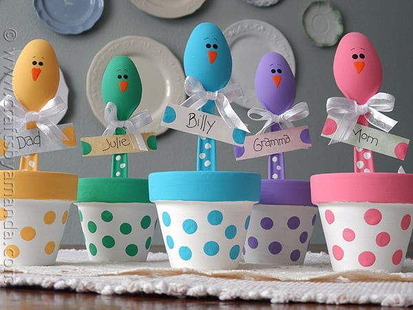 Fun Crafts For Adults
 Easter Chick Craft Colorful Place Holders