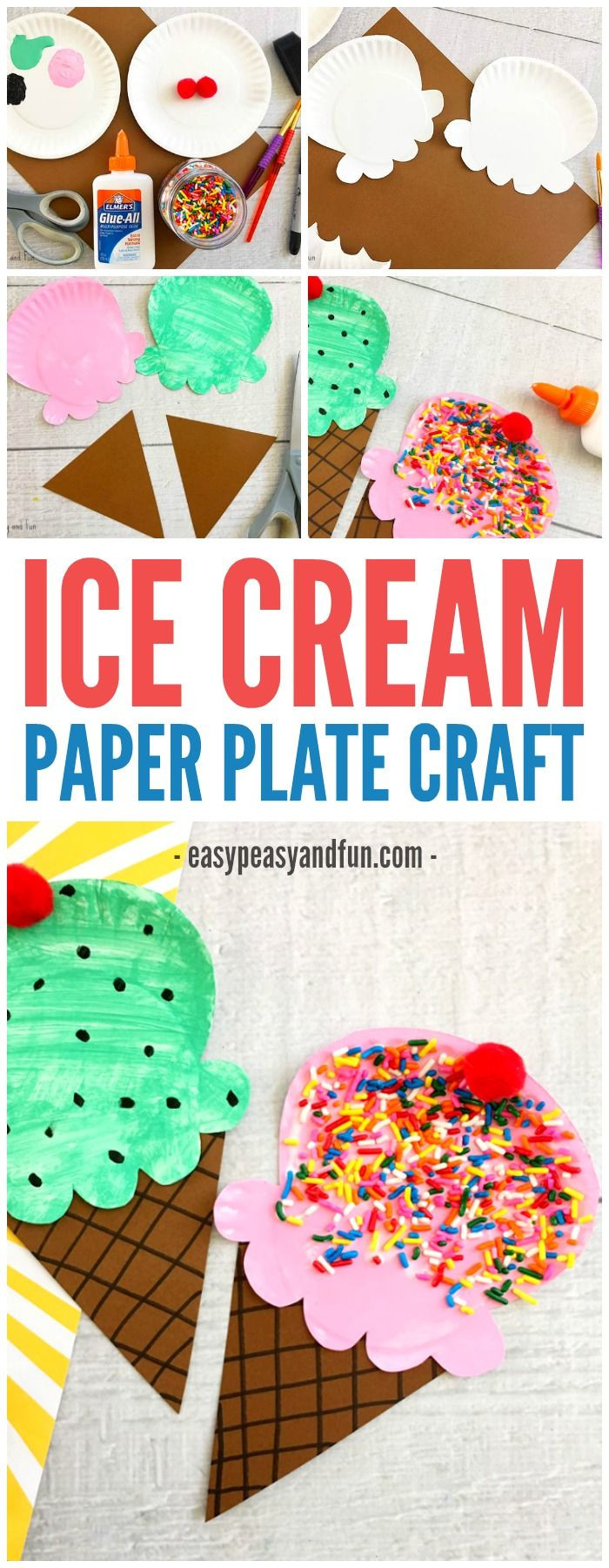 Fun Preschool Crafts
 Paper Plate Ice Cream Craft Summer Craft Idea for Kids