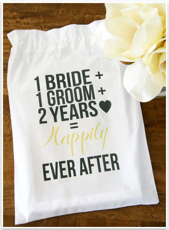 Fun Second Wedding Gift Ideas
 DIY 2nd Wedding Anniversary Cotton Gift Bag