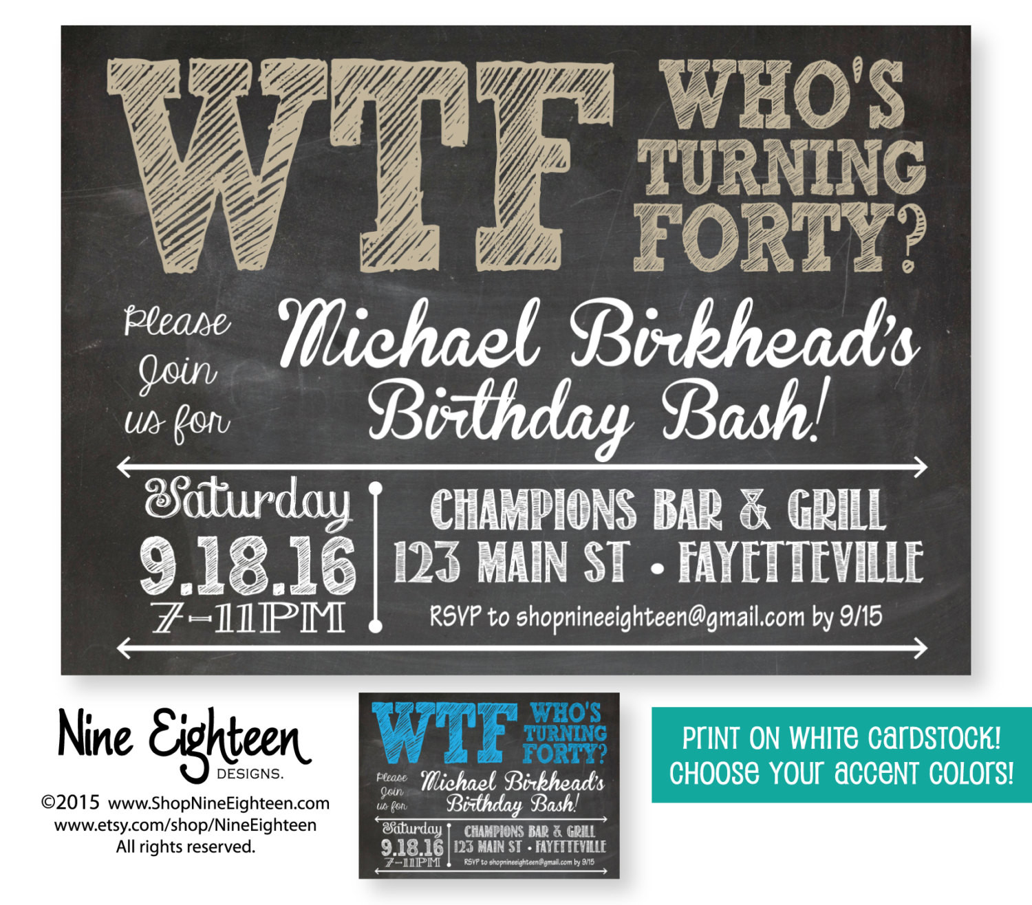 Funny 40th Birthday Invitations
 40th Birthday Party Invitation WTF Who s Turning by