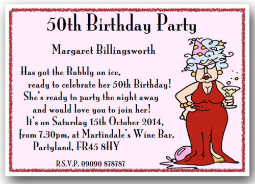 Funny 50th Birthday Invitations
 Funny 50th Birthday Party Invitation Wording