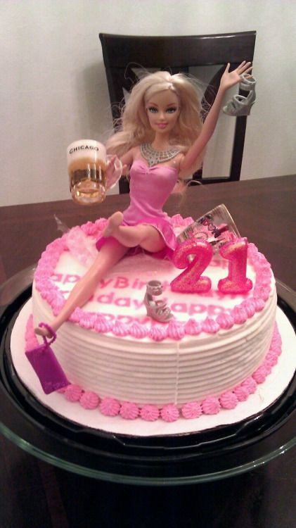 Funny Birthday Cake Ideas
 Pin on drunk barbie cake