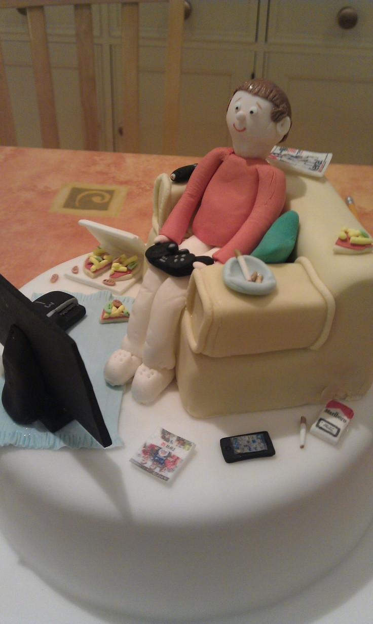 Funny Birthday Cakes For Men
 Couch Potato sofa themed cake for a 30th birthday