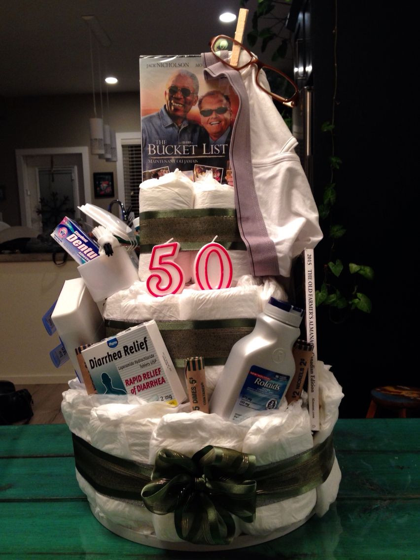 Funny Birthday Cakes For Men
 "Depends" diaper cake for my dads 50th birthday diy