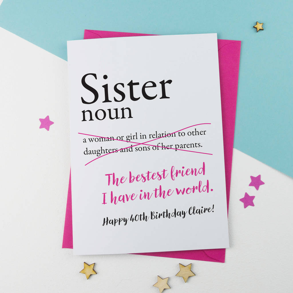 Funny Birthday Card For Sister
 sister birthday card personalised by a is for alphabet