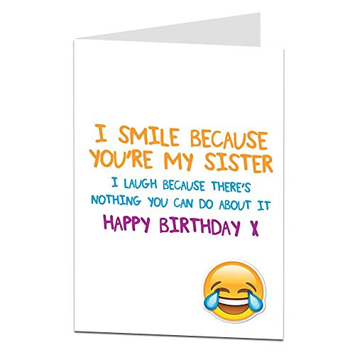 Funny Birthday Card For Sister
 Funny Sister Birthday Card Amazon