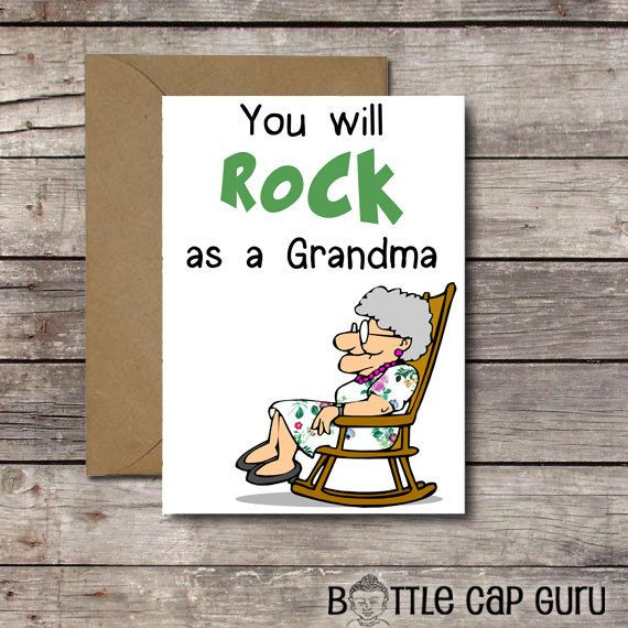 Funny Birthday Cards For Grandma
 You Will Rock as a Grandma Funny Printable Card for
