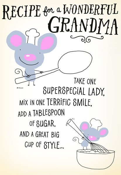 Funny Birthday Cards For Grandma
 Recipe for a Wonderful Grandma Greeting Cards Hallmark