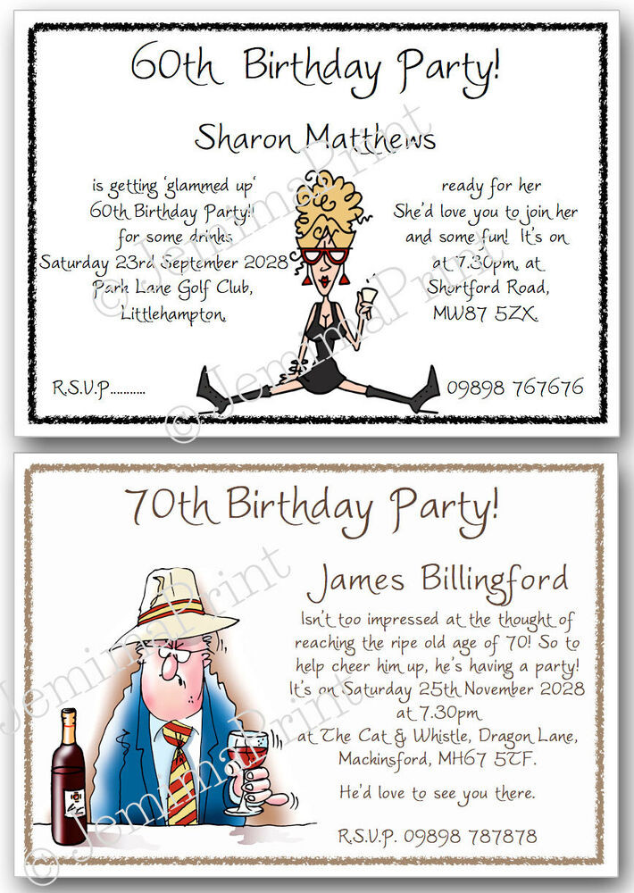 Funny Birthday Invitation Wording
 30th 40th 50th 60th 70th 80th 90th 100th funny Birthday