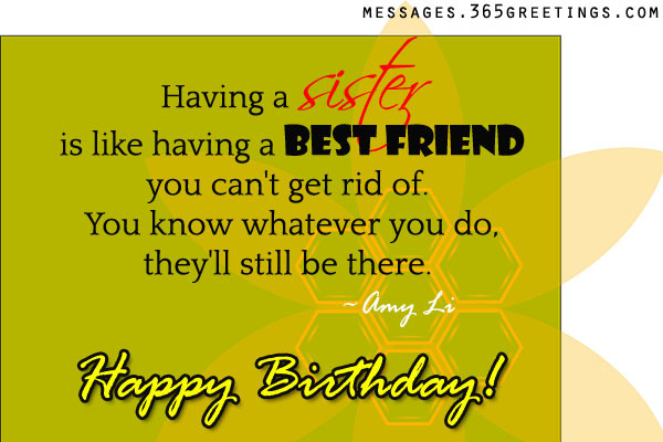 Funny Birthday Wishes For Younger Sister
 Birthday wishes For Sister that warm the heart