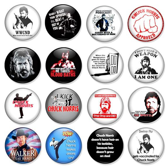 Funny Pins
 16 Funny Chuck Norris Jokes Flair Buttons Pins Badges 1 25