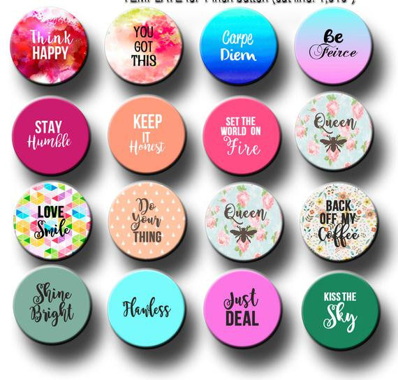 Funny Pins
 Items similar to 1" Flair buttons Fun Phrases for DIY