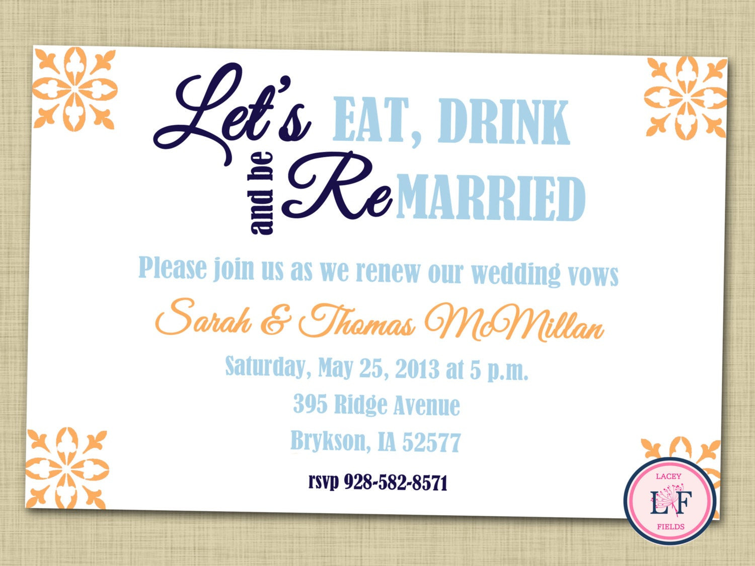 Funny Renewal Wedding Vows
 Vow renewal invitation printable Vow renewal party by
