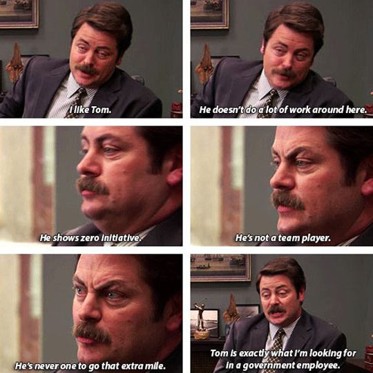 Funny Ron Swanson Quotes
 Ron Swanson Quotes About Government QuotesGram
