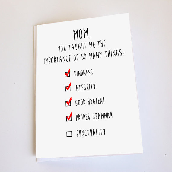 Funny Things To Say In A Birthday Card
 Belated Birthday card Belated Mother s Day card Funny