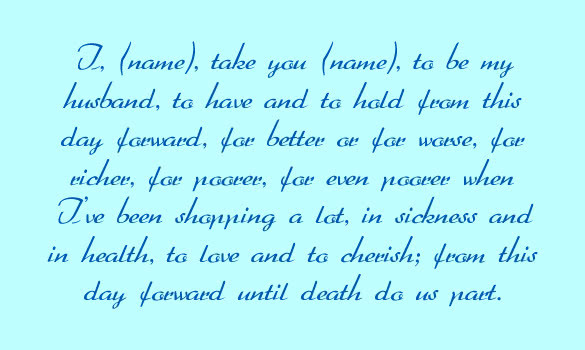 Funny Wedding Vows Samples
 6 Wedding Vows Ideas and Examples YouQueen