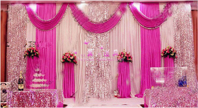 Fuschia Wedding Decorations
 2018 hot style 10ft 20ft fuchsia Wedding Backdrop with