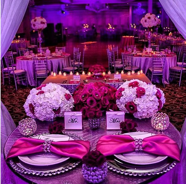 Fuschia Wedding Decorations
 SweetHeartTable PurpleWedding CaliforniaWeddings At