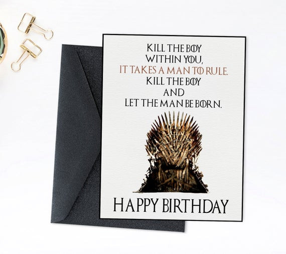 Game Of Thrones Birthday Card
 Game of Thrones Birthday Card Printable Birthday Throne