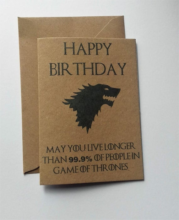 Game Of Thrones Birthday Card
 Game of Thrones Birthday card house stark