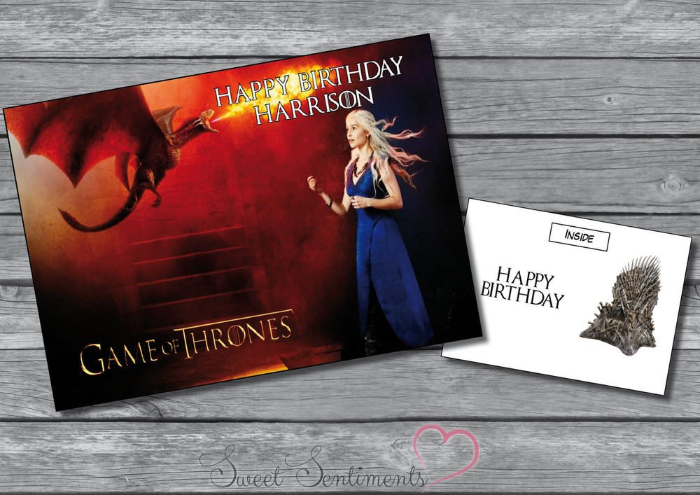 Game Of Thrones Birthday Card
 Personalised Game Thrones Birthday Card A5 Your