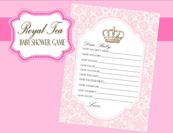 Games For Baby Showers Party
 ROYAL TEA Party Baby Shower Game Baby Shower by KROWNKREATIONS