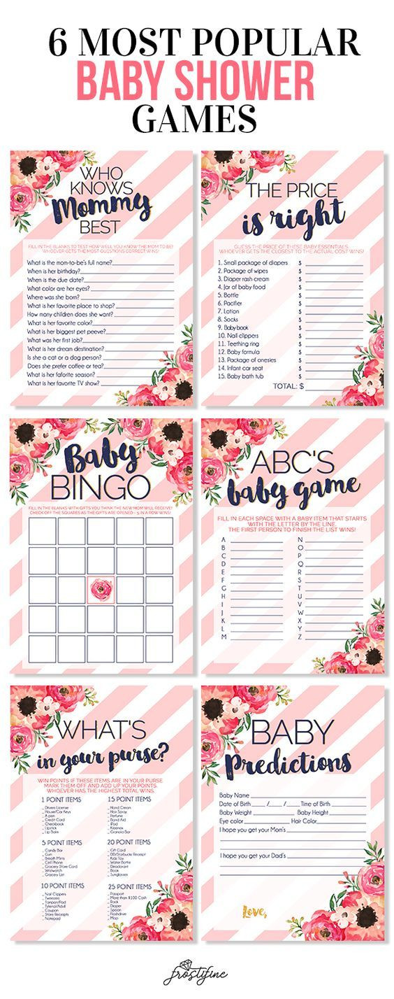 Games For Baby Showers Party
 It s a Girl baby shower game card set blush pink and navy